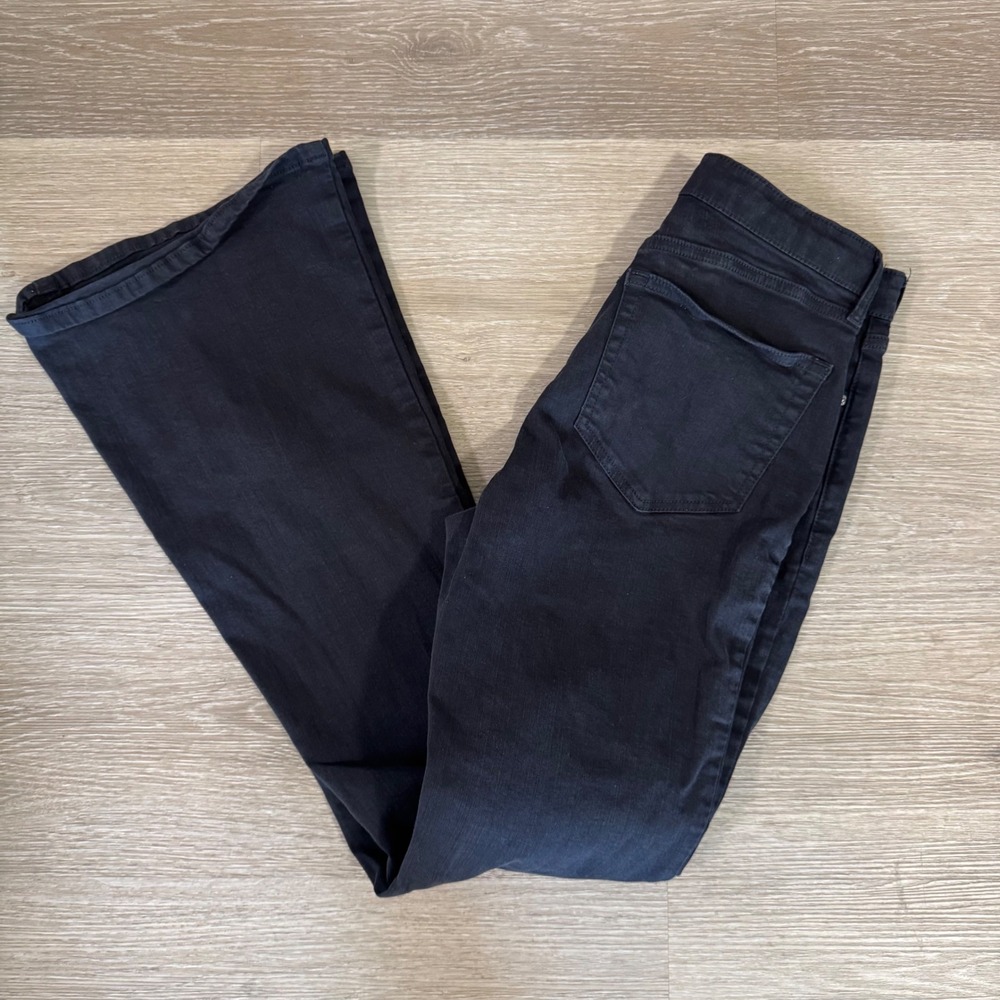 Topshop Jamie Flare Jeans Women W30 L32 Black High Rise Stretch Denim